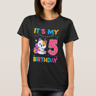 Födelsedag katt 5 år gammal Kattunge katt 5:e föde T Shirt
