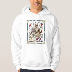 Födelsedag Katt Katt Födelsedag Ålder Vintage Vekt Hoodie