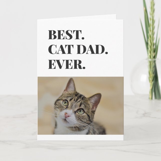Födelsedag Katt Pappa World's Best Aldrig Pet Phot Kort (Framsida)
