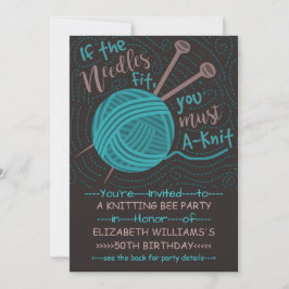 Födelsedag Knitting Bee Party | Funny Knitting Yar Inbjudningar