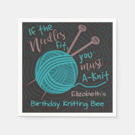 Födelsedag Knitting Bee Party | Funny Knitting Yar Pappersservett