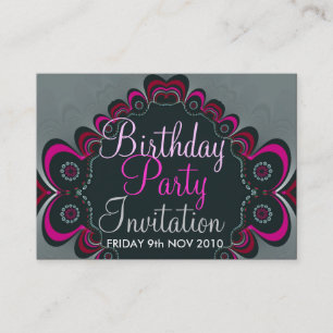 Födelsedag + Kort för tillfällenpartyinbjudan