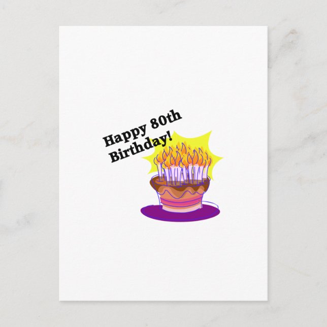 Födelsedag Kummel 80:e Vykort (Framsida)