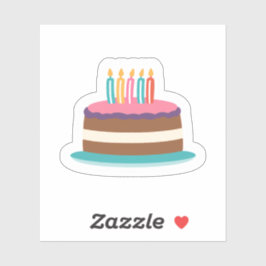 Födelsedag Kummel med ljus | Färgkoks Bday Klistermärken