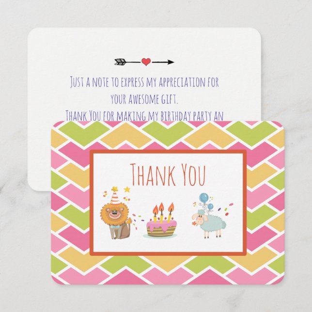 Födelsedag Kummel med Party Lejon och Fårlevande T Inbjudningar (Fram/baksida)