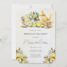 Födelsedag Lemon Tea Party Vintage