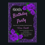 Födelsedag Lila Glitter Lila Ro Inbjudningar<br><div class="desc">Elegant lila glitter och lila ro födelsedagsfest inbjudan för kvinnor oavsett ålder. Åldern kan ändras för vilken ålder som helst. Text kan ändras till vad som helst för att passa din händelse. Typsnitt, typsnitt färg och text är helt anpassade! Papper form och typ kan anpassas efter din budget och smak!...</div>