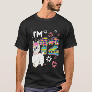 födelsedag Llama Im 12-årig flicka Theme 12:e Farm T Shirt