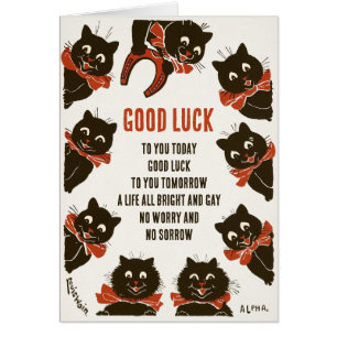 Födelsedag Louis Wain Lycka till-katter CC0166-kor Hälsningskort