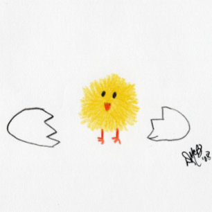 Födelsedag - Lycklig-kläckningsdag (Chick) Kort