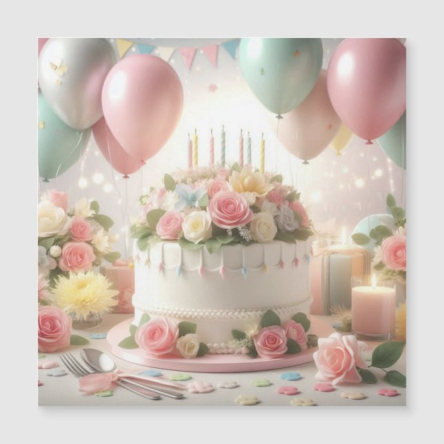 Födelsedag Magnetisk Inbjudningskort (Framsida)