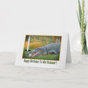 Födelsedag, Make, Golf, Alligator Kort