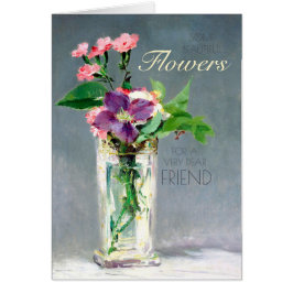 Födelsedag Manet Carnations och Clematis CC1239-ko Hälsningskort