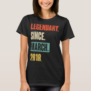 Födelsedag mars 5:e Dekorationen 5 ÅR gammal Vinta T Shirt