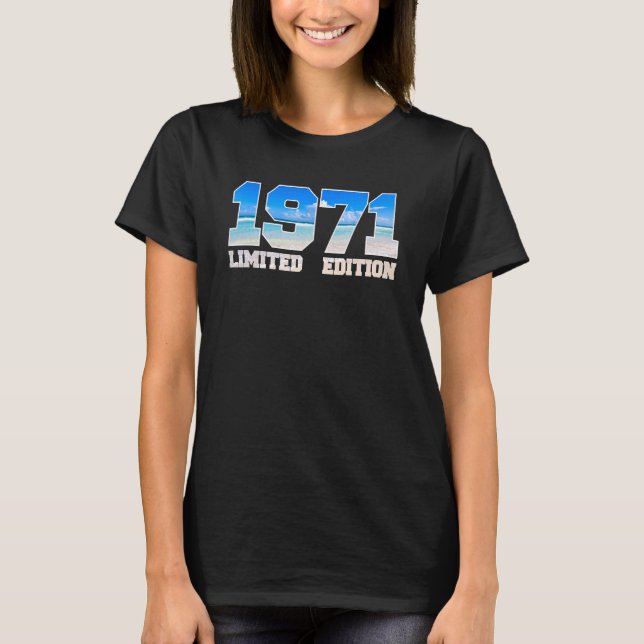 Födelsedag med år- och drömstrandmotiv 4 t shirt (Framsida)