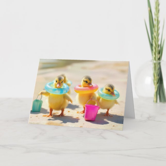 Födelsedag med Beach Leksak Kort (Framsida)