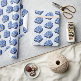 Födelsedag med blå Lapis Lazuli-kristaller Presentpapper