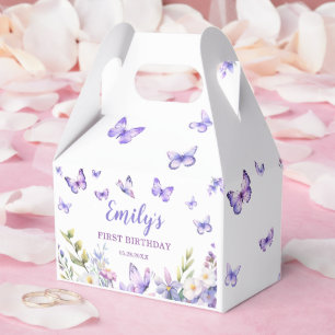 Födelsedag med blommig fjäril presentaskar