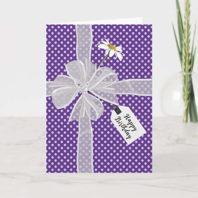 Födelsedag med Daisy på Polka dots Kort (Framsida)