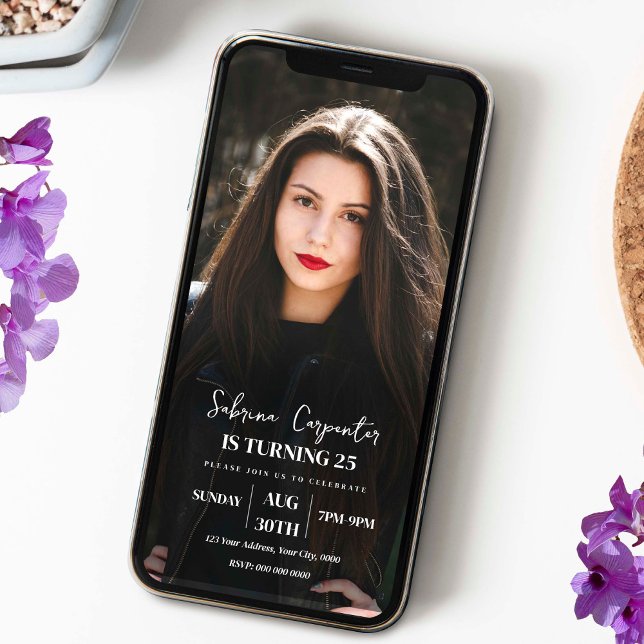 Födelsedag med fotoinbjudan meddelande (Skapare uppladdad)