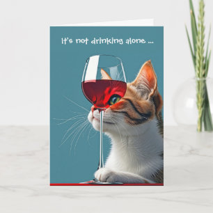 Födelsedag med glas av rött Vin Kort