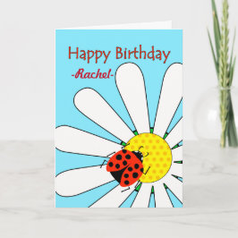 Födelsedag med Ladybug och Daisy Anpassningsbar Fr Kort