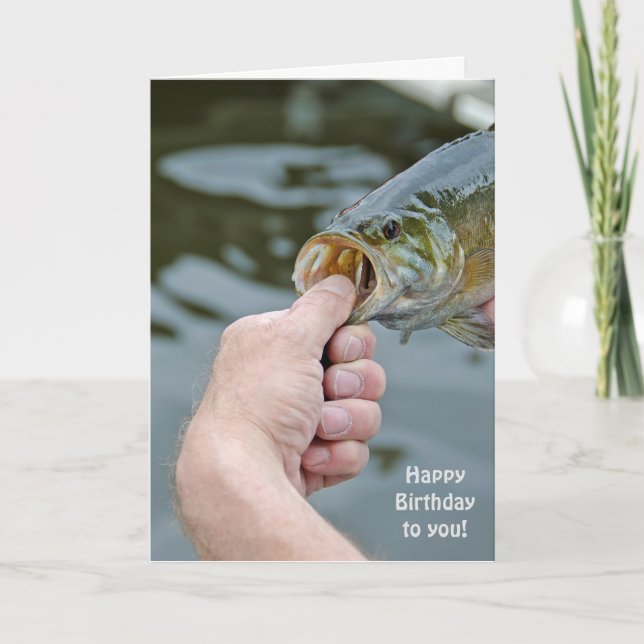 födelsedag med largemouth bass kort (Framsida)