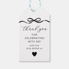 Födelsedag med rosett presentetikett