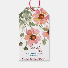 Födelsedag med vild blomster presentetikett