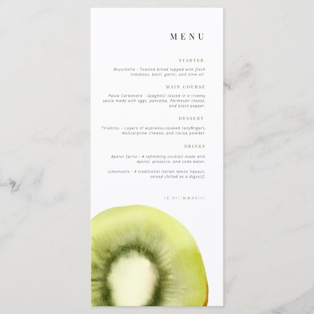 Födelsedag Menu | Menyn Firande | Kaka Meny (Framsida)