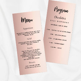 Födelsedag Menu ro guld elegant Reklamkort
