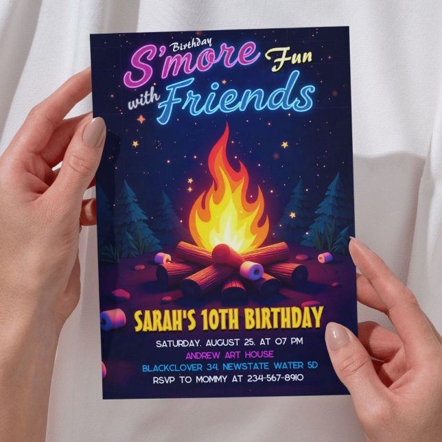 Födelsedag - mer Roligt med vän - Mysigt kampanj Inbjudningar (Smore fun friend)