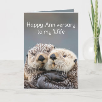 Födelsedag Mina Kärlek min fru Cute Romantic Otter Kort