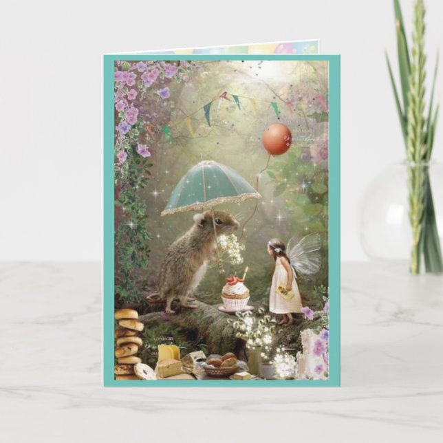 Födelsedag, mjölk, ballonger tack kort (Framsida)