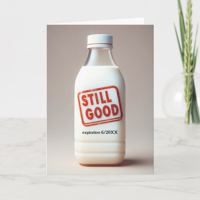 Födelsedag Mjölk Flaska med förfallodatum Kort (Framsida)