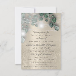 Födelsedag Möhippa Light Burk Rustic Sepia Guld Inbjudningar