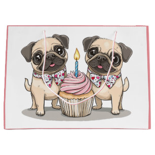 Födelsedag Mops Hunden Cupcake
