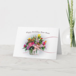 Födelsedag, Moster, Blommor i Basket Kort