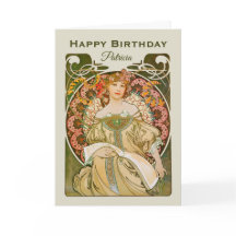 Födelsedag Mucha Reverie Daydröm Art nouveau CC098