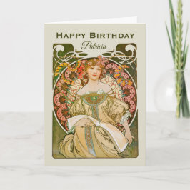 Födelsedag Mucha Reverie Daydröm Art nouveau CC098 Kort