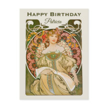 Födelsedag Mucha Reverie Daydröm Art nouveau CC103