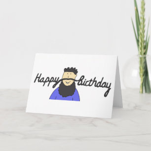 Födelsedag Mustache för Hipster med Beard Kort