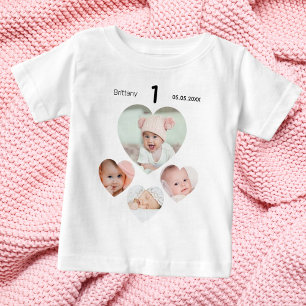 Födelsedag namn,, fotokollage flicka t shirt