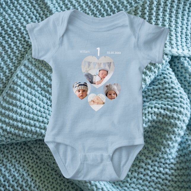 Födelsedag namn, fotokollage pojke blue t shirt (Skapare uppladdad)