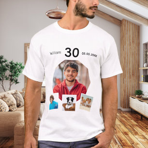Födelsedag namn-fotokollage t shirt