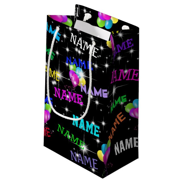 Födelsedag namn och ballonger i stjärnor (Baksidan Vinklad)