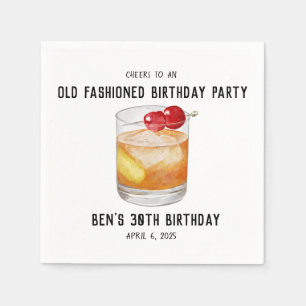 Födelsedag Napkins - Old Fashioned Cocktail Pappersservett