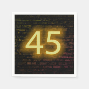 Födelsedag Neon 45 Tecken på brickväggen Pappersservett