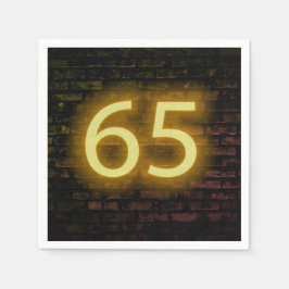 Födelsedag Neon 65 Tecken på brickvägg Pappersservett