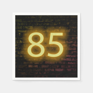 Födelsedag Neon 85 Tecken på brickvägg Pappersservett
